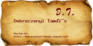 Debreczenyi Tamás névjegykártya